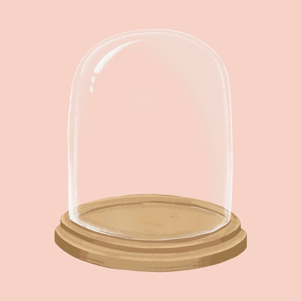 Glass cloche drawing clipart psd