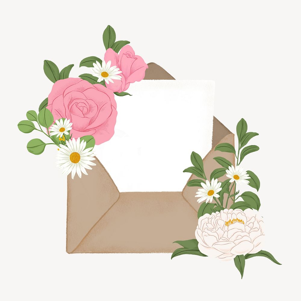 Floral wedding invitation, envelope graphic