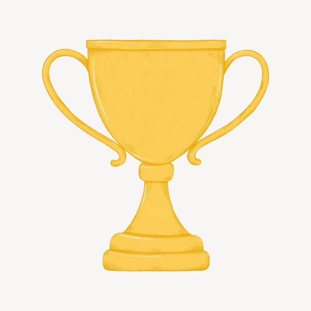 Gold trophy, award drawing design