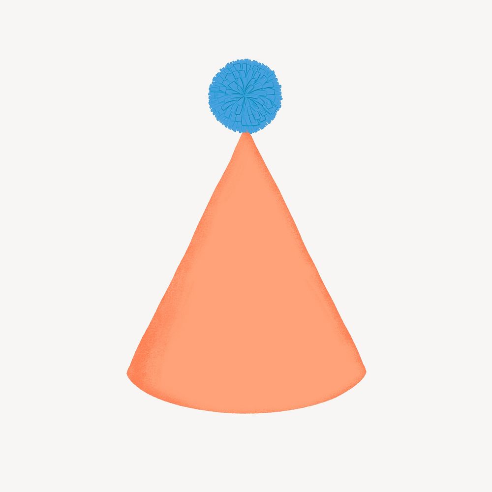 Orange cone hat, birthday accessory graphic