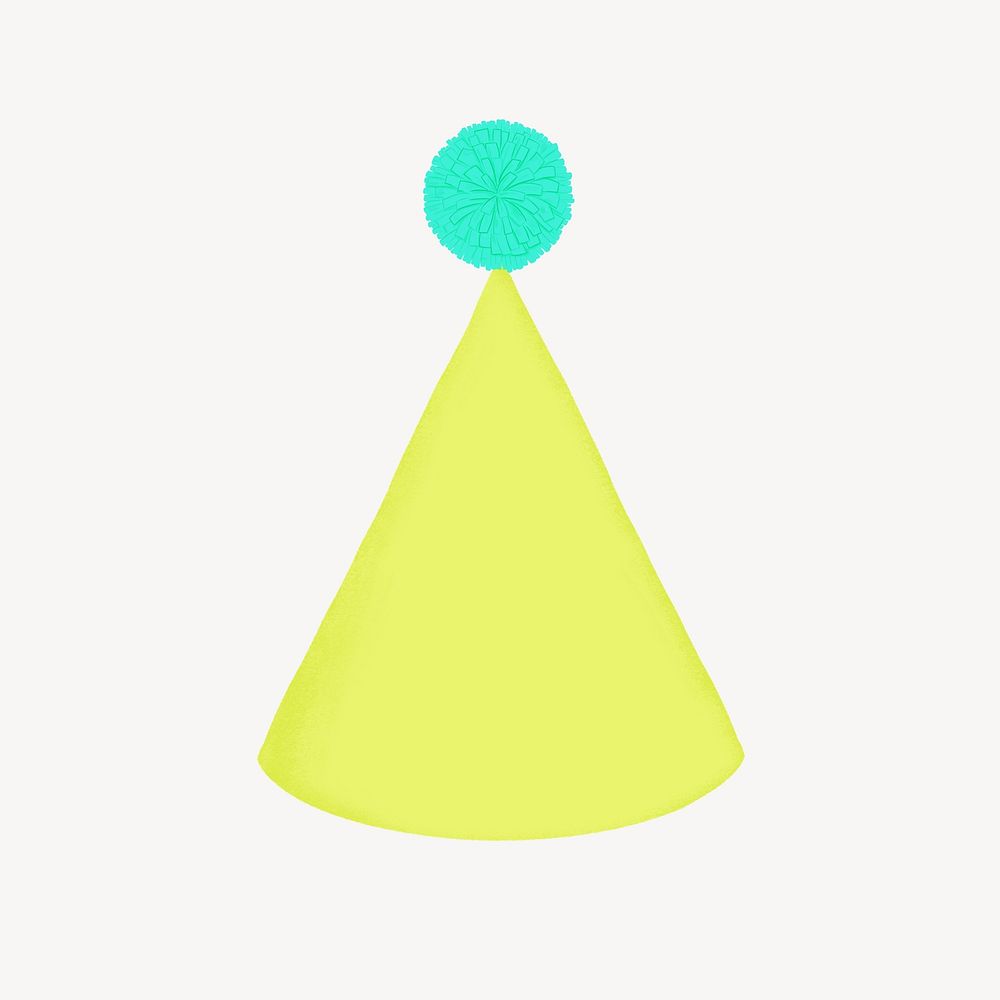 Green cone hat, birthday accessory graphic