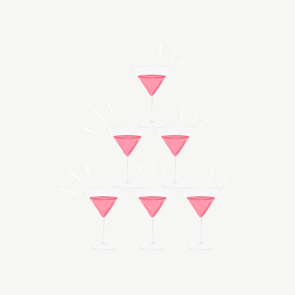 Martini glasses tower, celebration drinks Premium PSD rawpixel