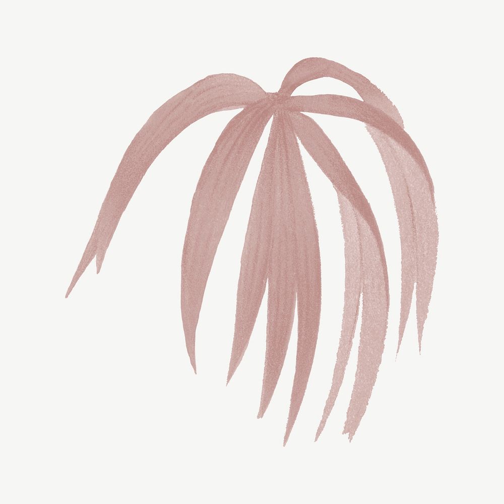 Aesthetic red palm leaf clipart psd