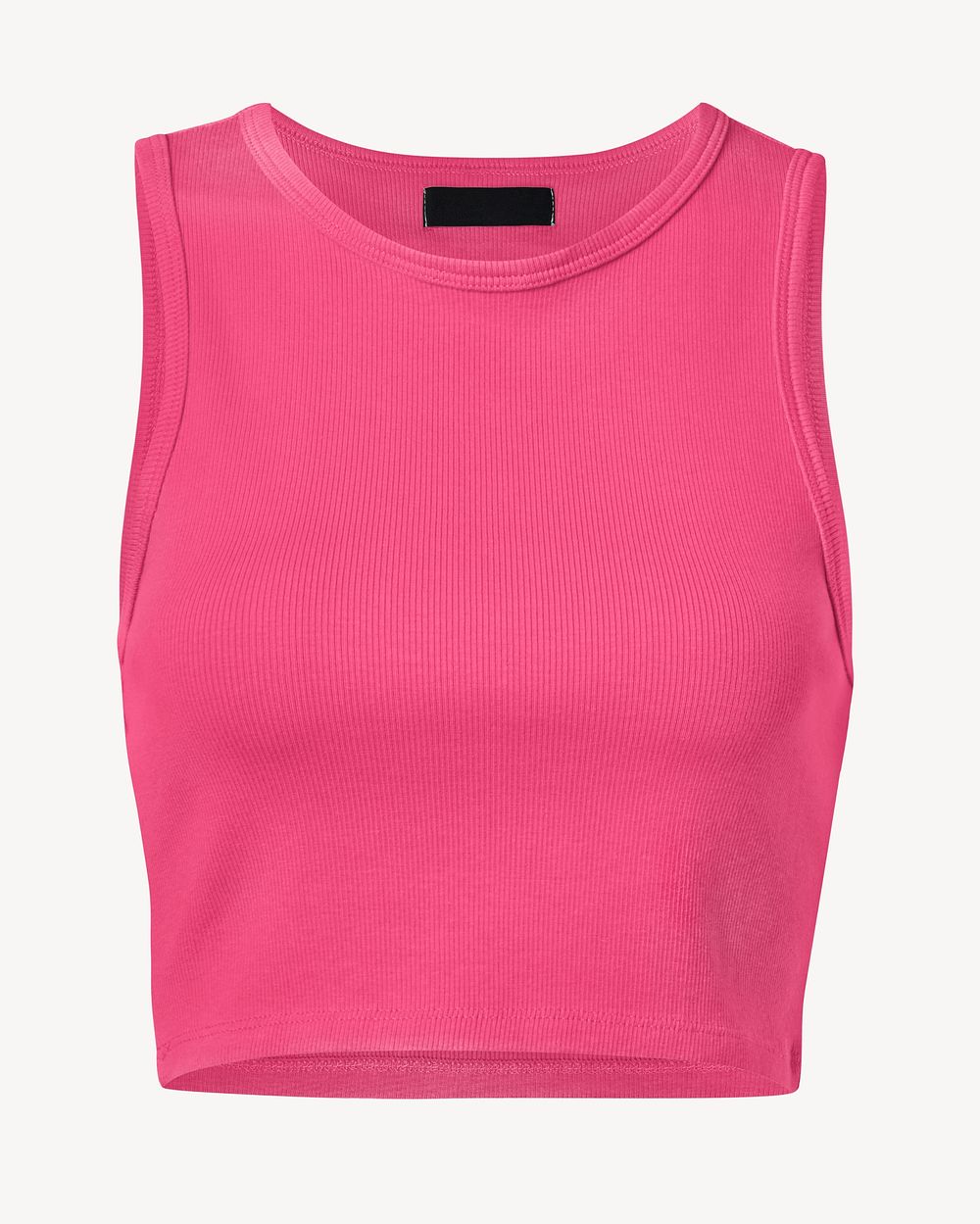 Pink crop tank top mockup, editable apparel & fashion psd