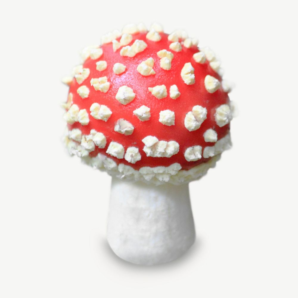 Red toadstool mushroom collage element psd