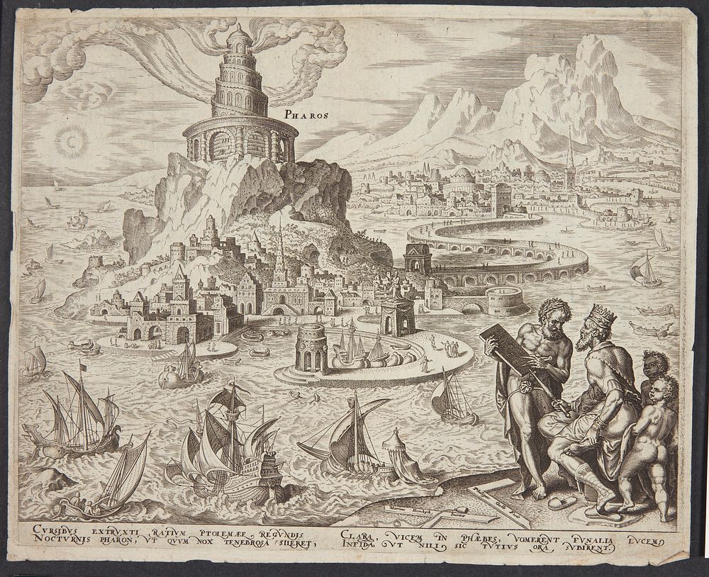 The lighthouse at Alexandria by Maarten Van Heemskerck