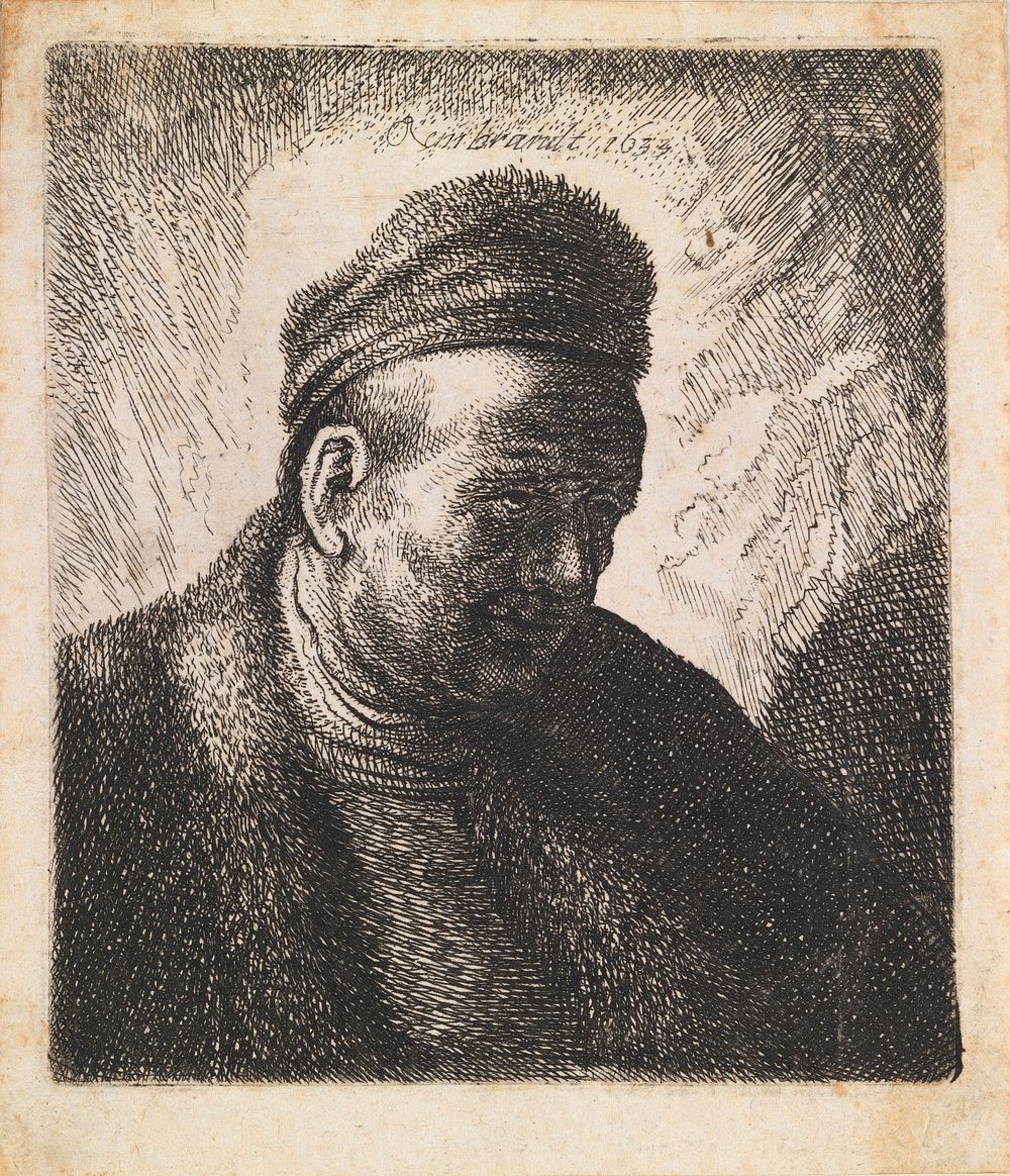 Man's head.Rembrandt's father by Rembrandt van Rijn