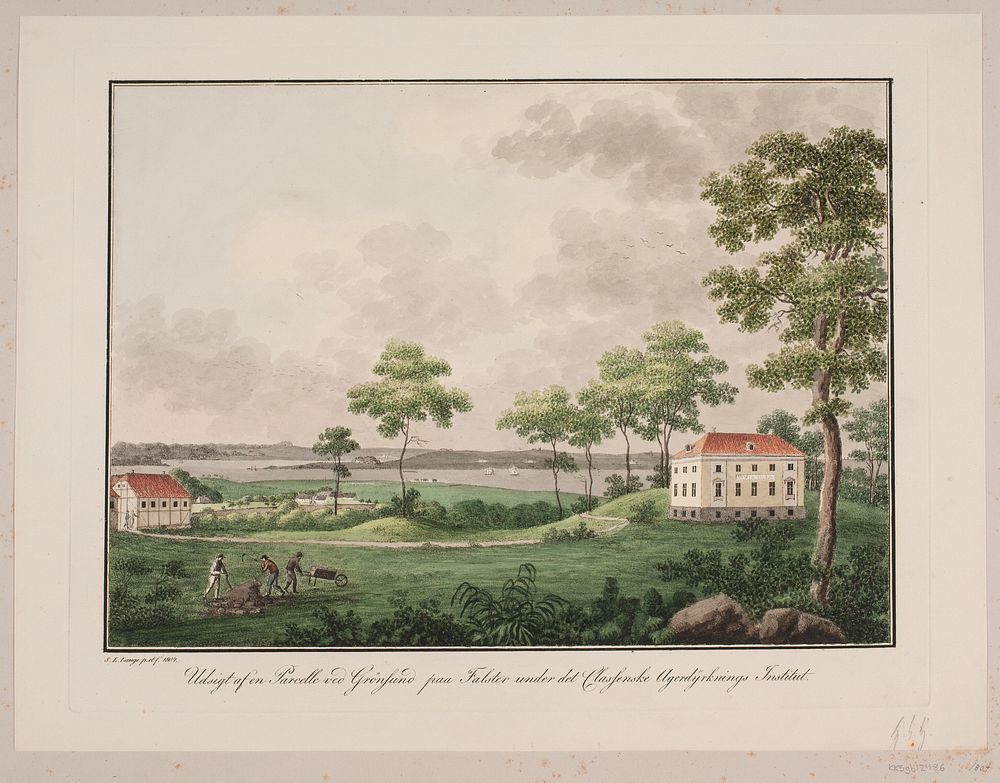 View of a plot at Grønsund on Falster under the Classensk Agerdyrknings Institute by Søren L. Lange