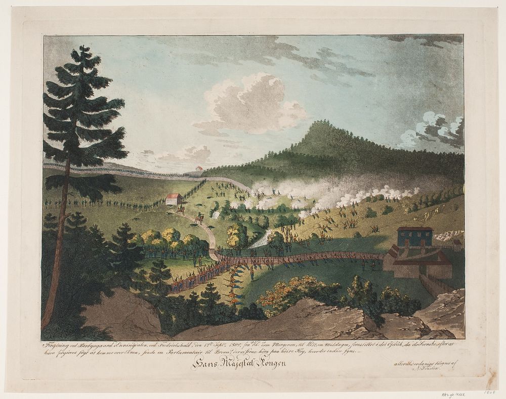 Fencing at Berbyegaard in Enningdalen, at Frederichshald, 12 September 1808 by Niels Truslew