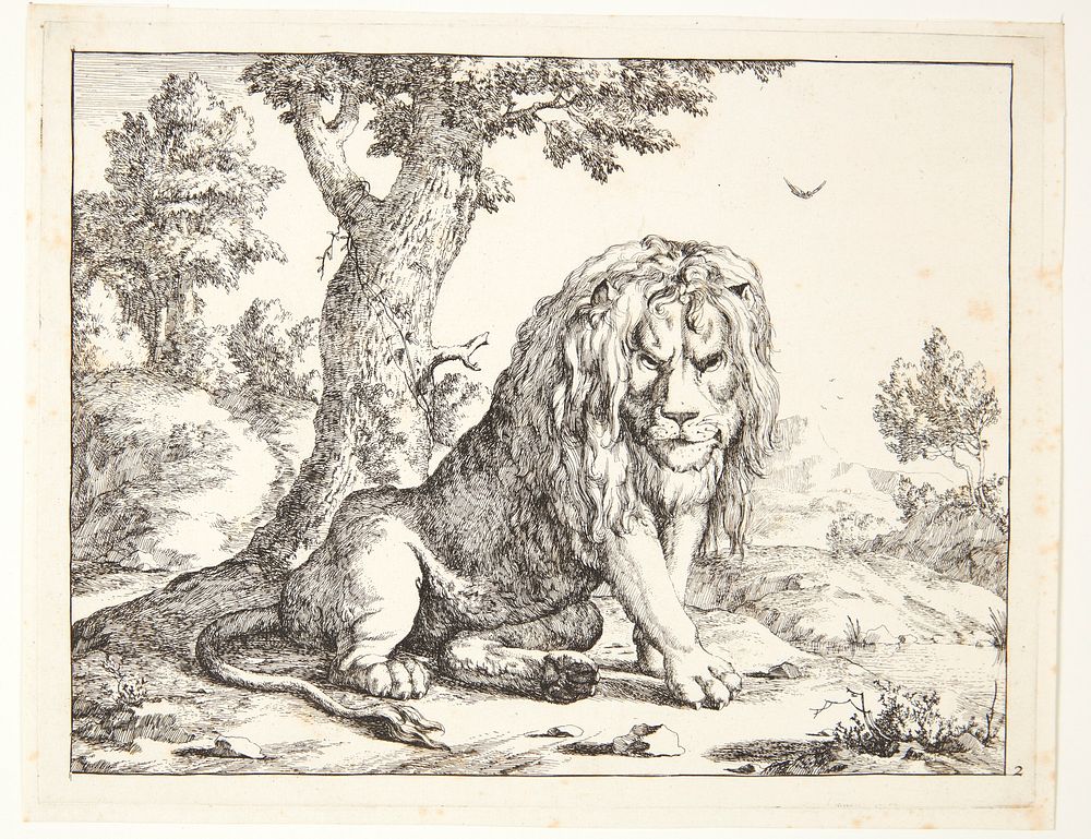 Seated lion by Marcus de Bye