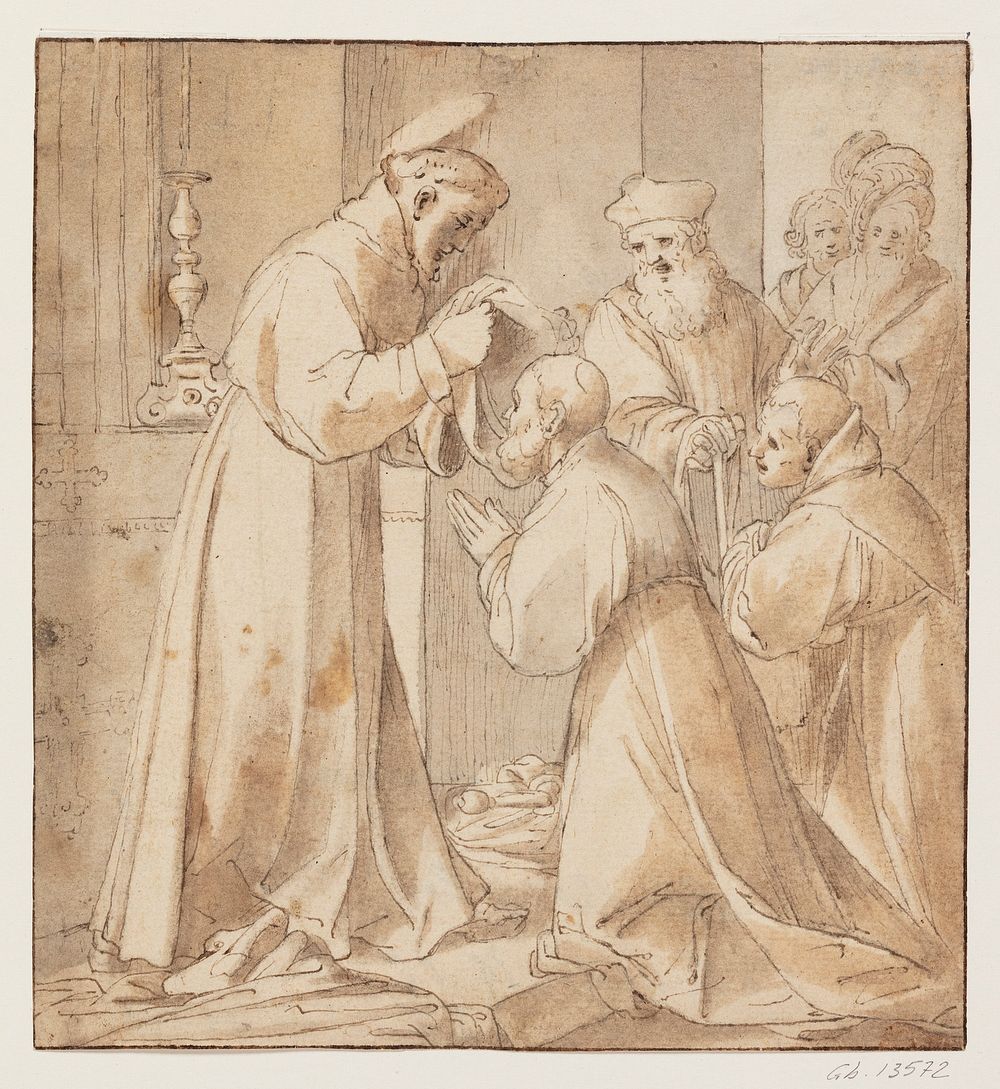 Saint Francis of Assisi ordains new monks?  by Camillo Procaccini