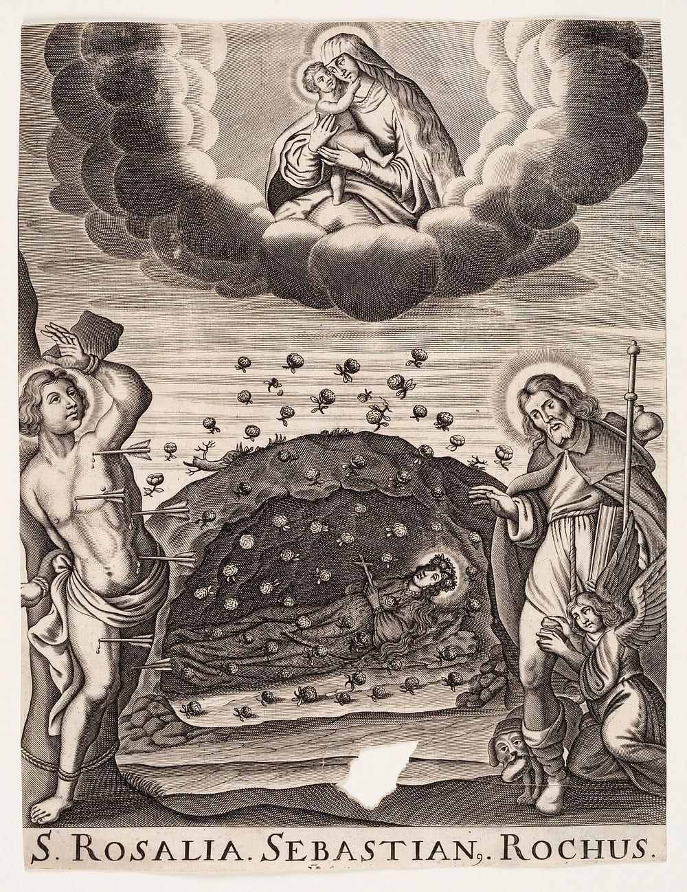 St Rosalia, St Sebastian and St Rocco by Paul Fürst