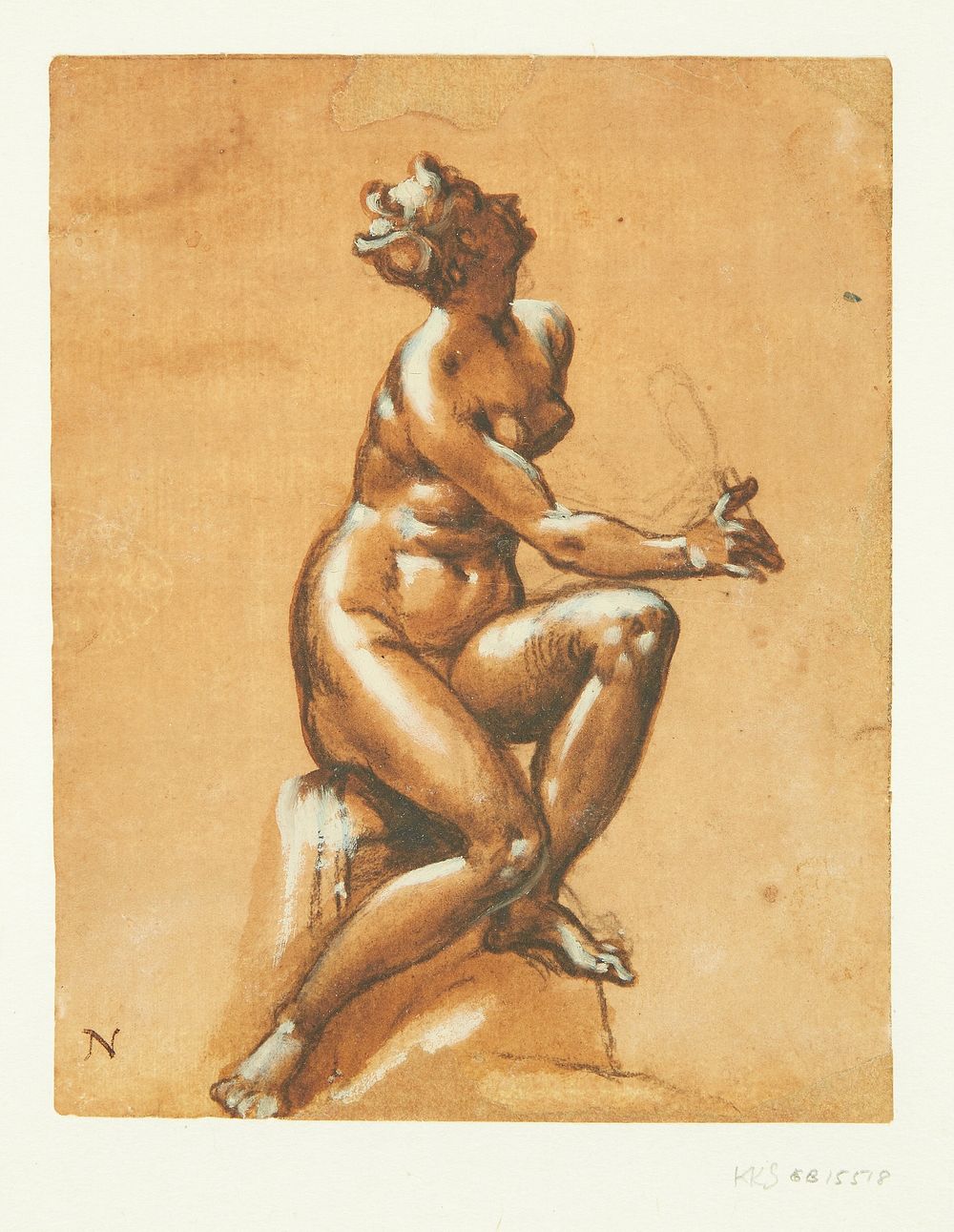 Nude female figure   by unknown