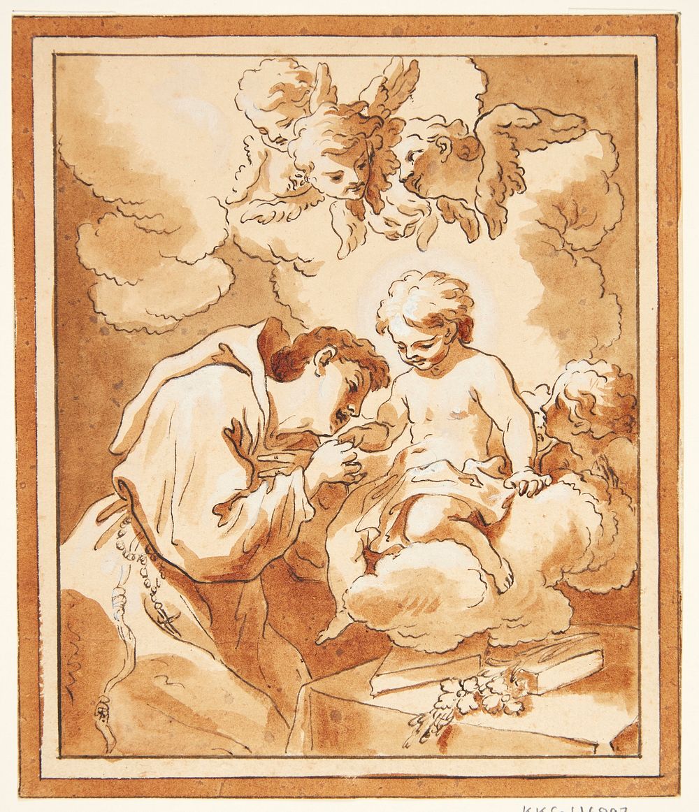 Baby Jesus floating on a cloud by Gerard De Lairesse