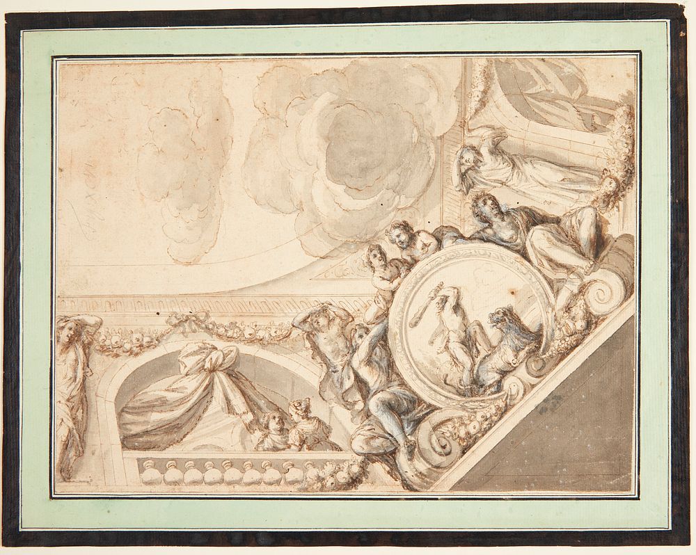 Sketch after ceiling painting   by unknown