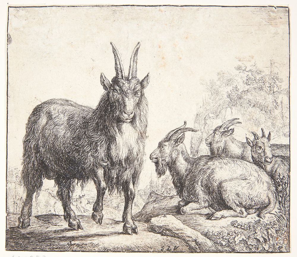 Four goats by Simon De Vlieger