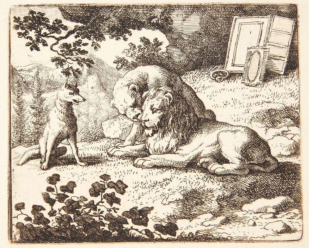 Renard promises the lion gifts by Allaert Van Everdingen