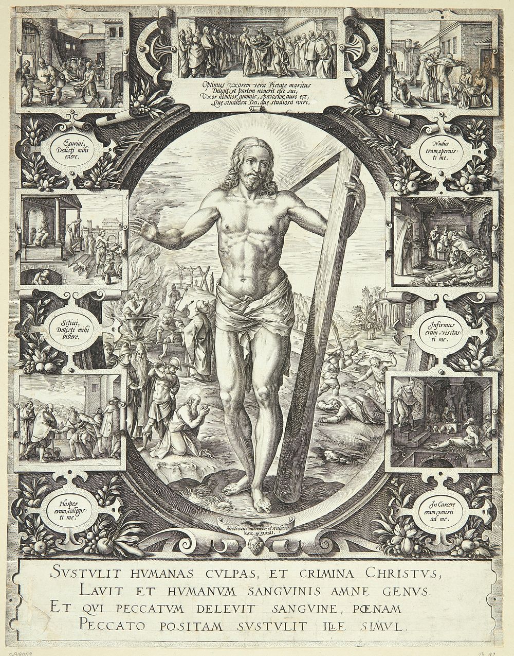 Christ with the cross by Hendrick Goltzius