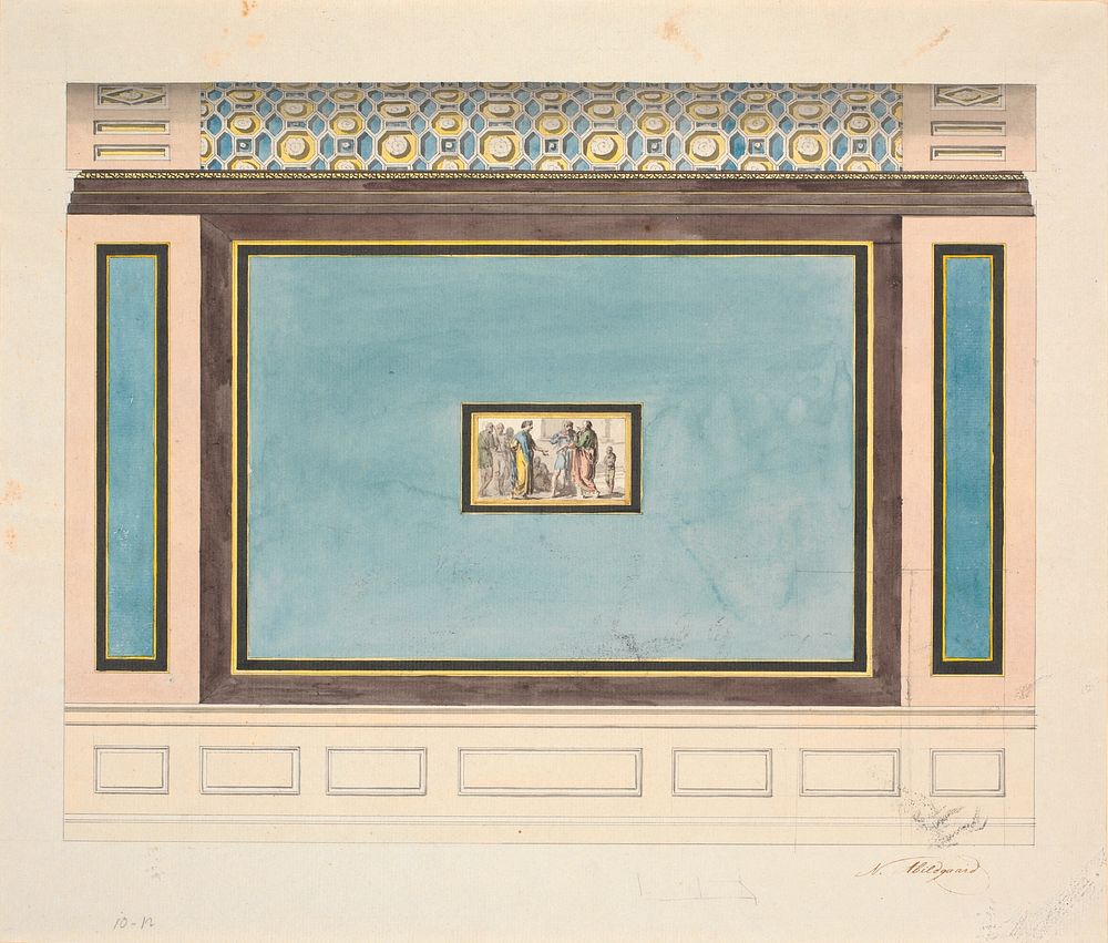 The inner wall of the "blue cabinet" by Nicolai Abildgaard