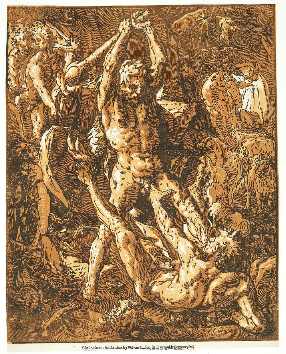 Hercules kills Cacus by Hendrick Goltzius