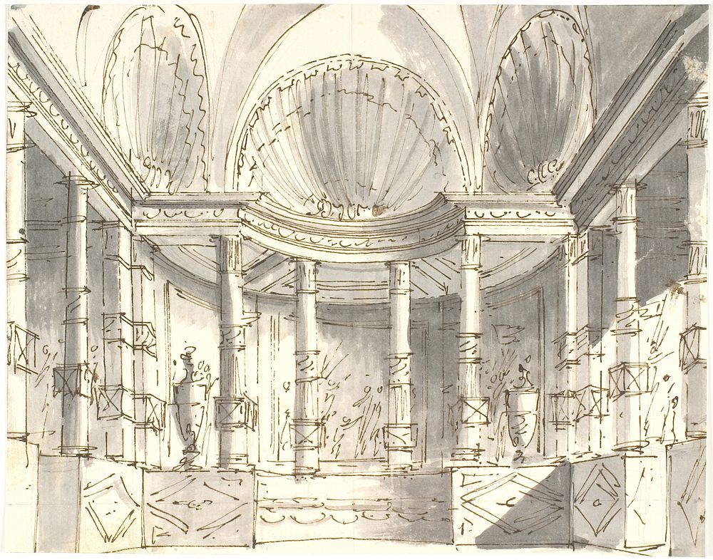 Interior with columns by Aron Wallick