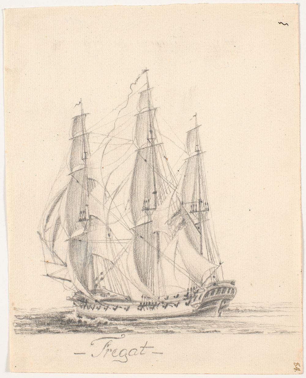 Frigate under full sail by C. A. Lorentzen