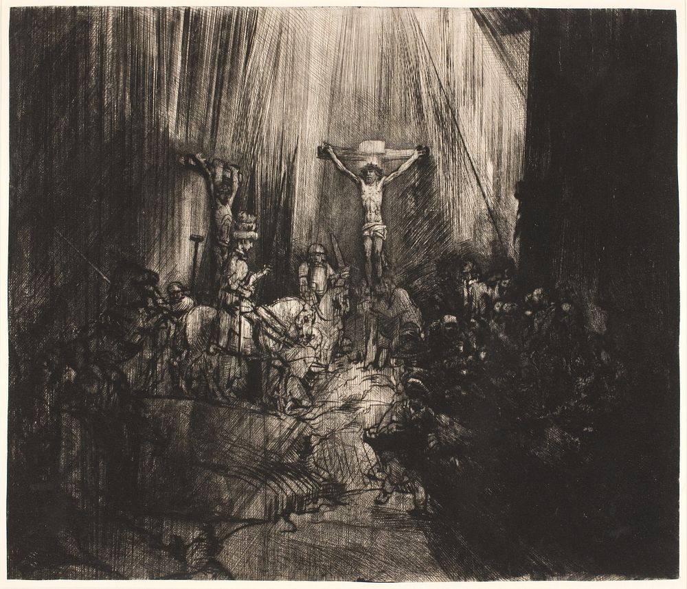 The three crosses by Rembrandt van Rijn