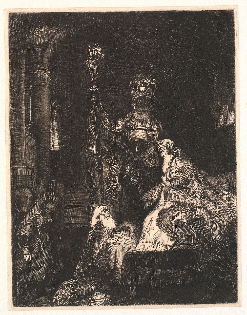 The production in the temple by Rembrandt van Rijn