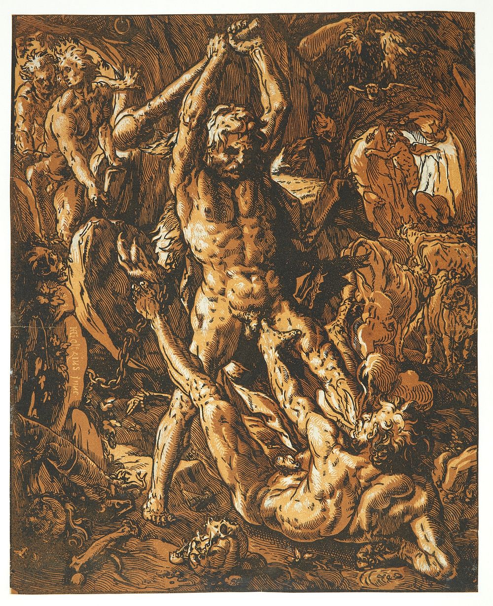 Hercules kills Cacus by Hendrick Goltzius