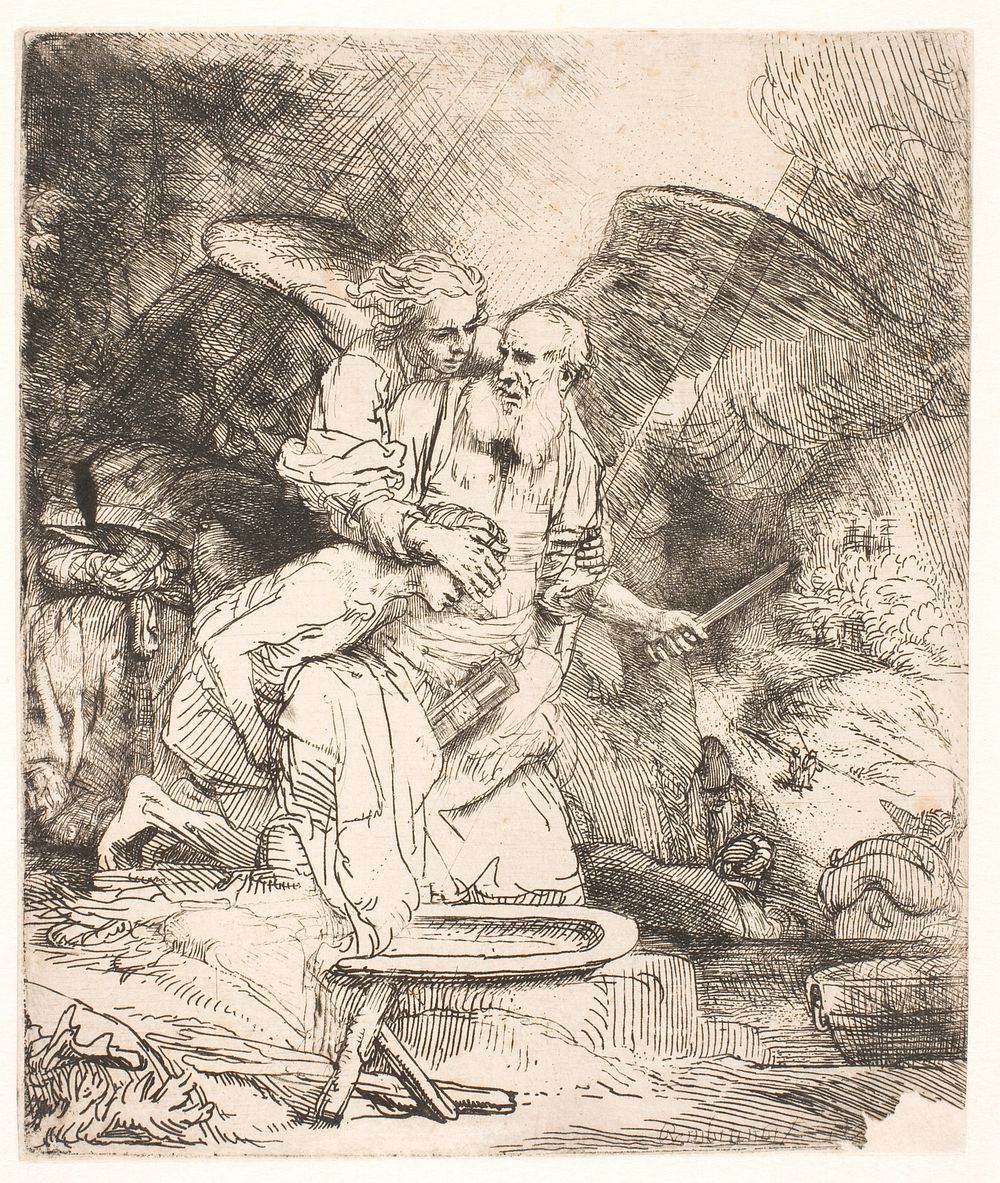 Abraham's sacrifice by Rembrandt van Rijn