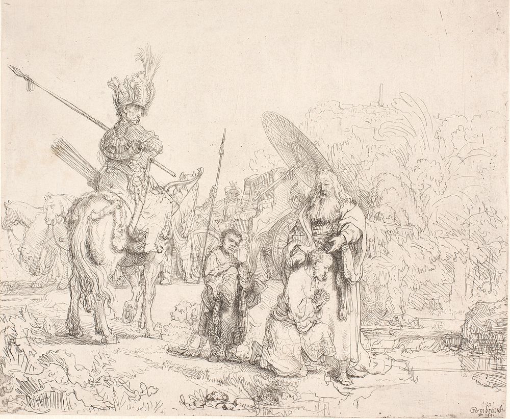 Baptism of the eunuch by Rembrandt van Rijn