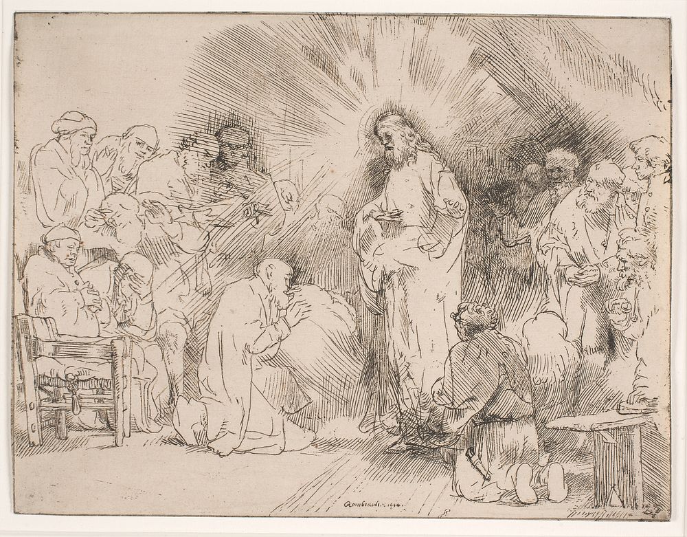 Christ appearing to the apostles by Rembrandt van Rijn