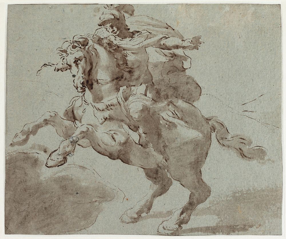 Marcus Curtius throws his horse into the ravine by Giovanni Battista Trotti