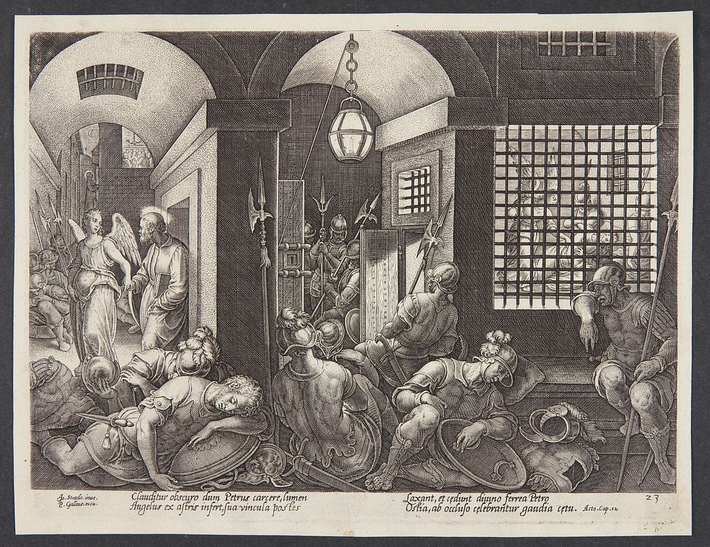 St.Peter freed from prison by the angel by Jan Van Der Straet