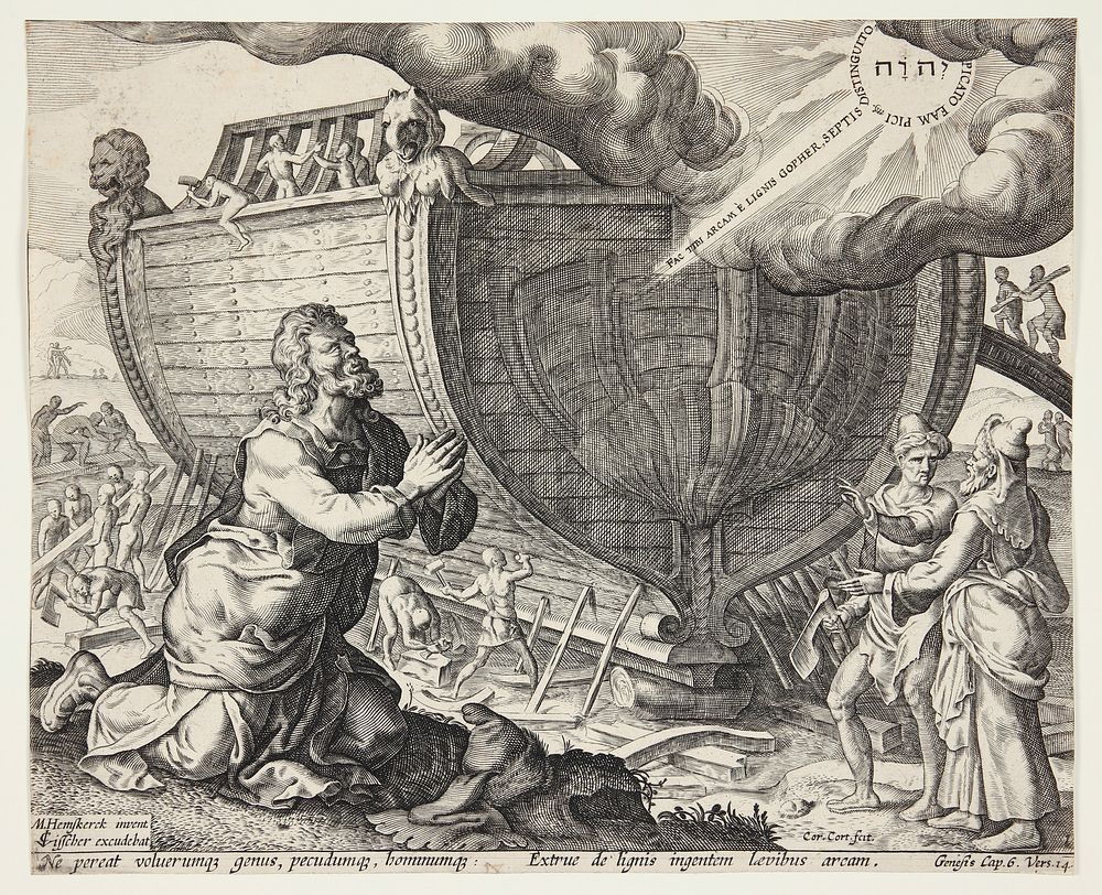 God commands Noah to build the ark by Cornelis Cort