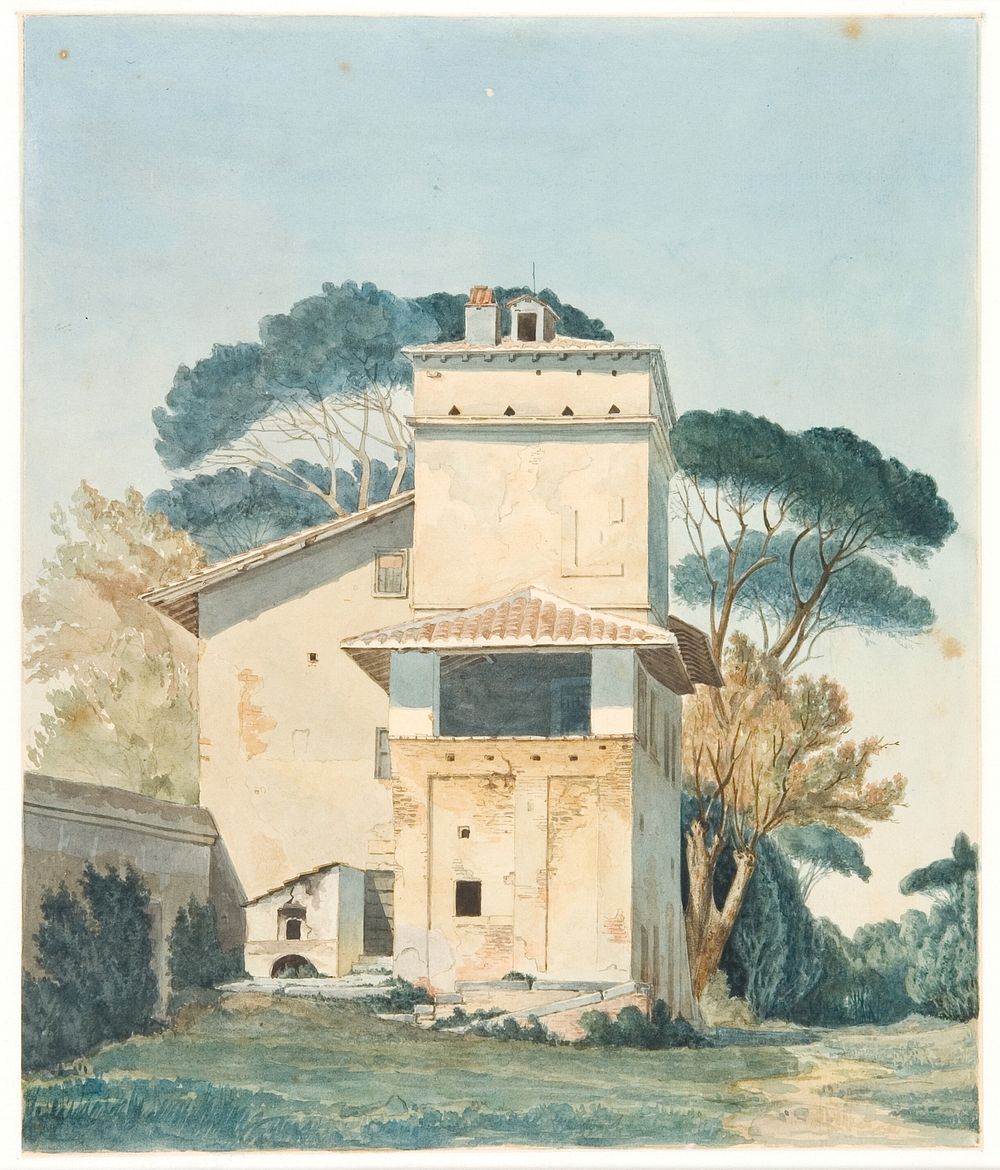 Raffael's studio in the garden of Villa Borghese. Rome by Fritz Petzholdt