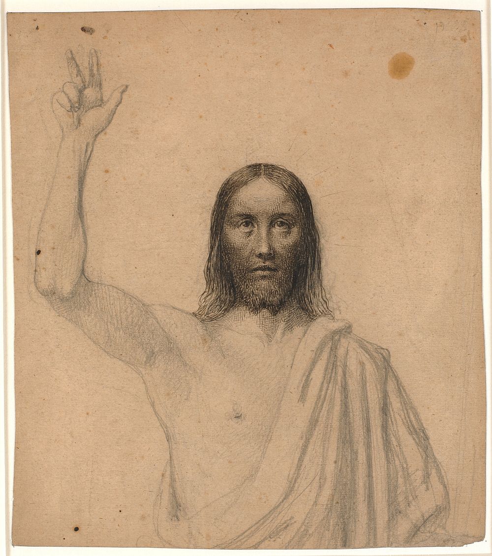 Blessed Christ.Half figure en face by Wilhelm Marstrand