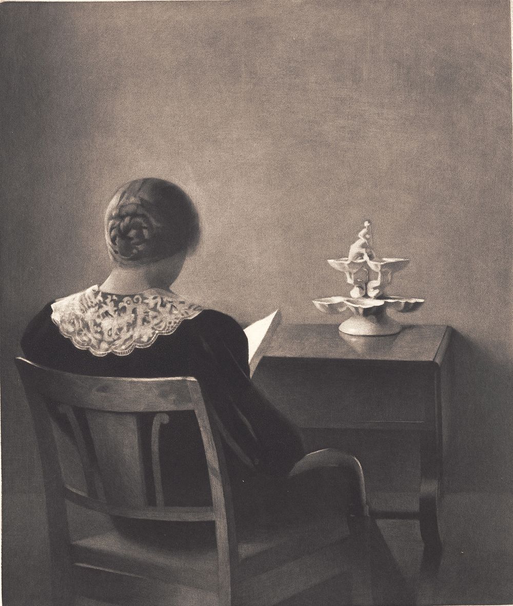 Reading lady by Peter Vilhelm Ilsted