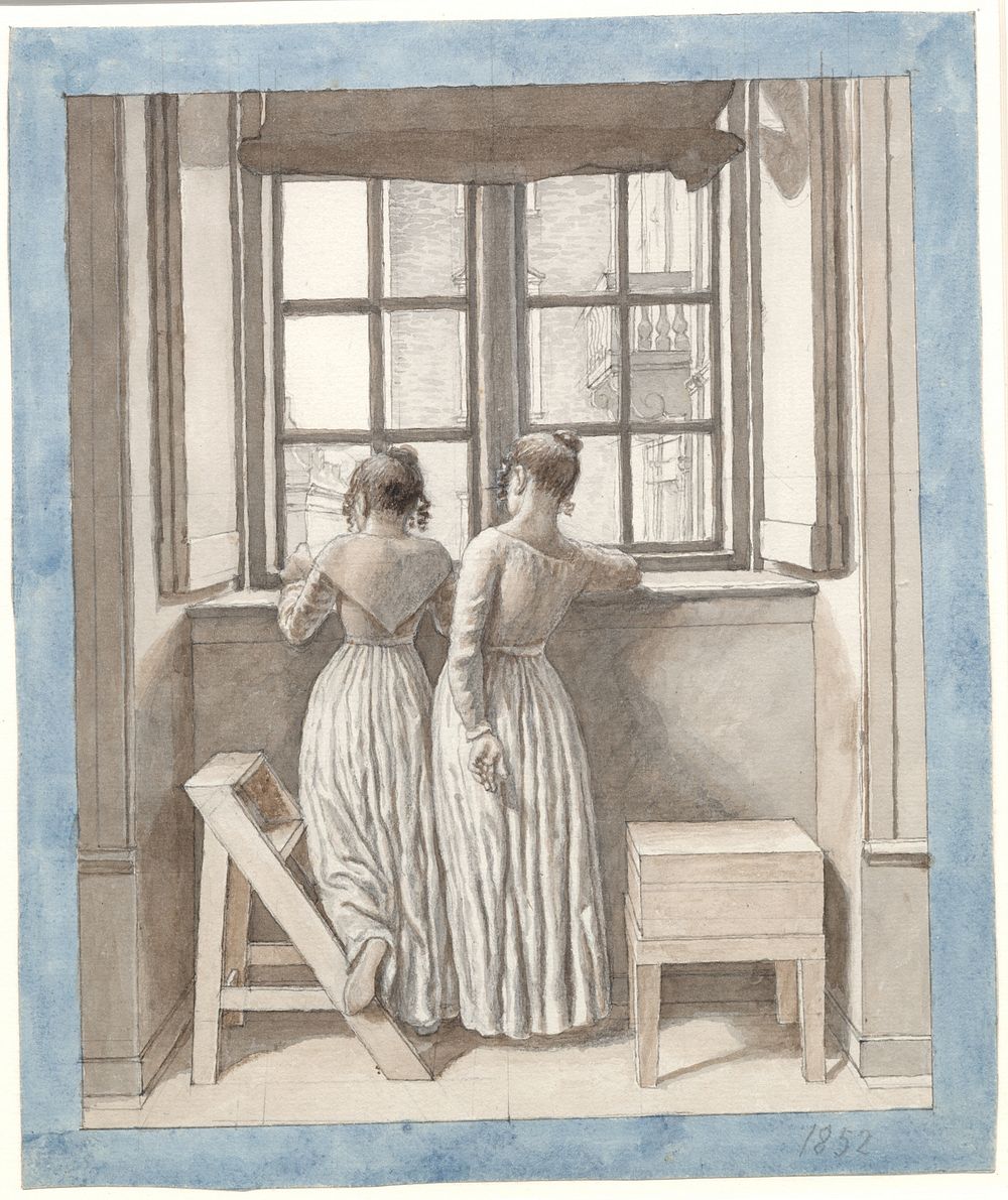 At a Window in the Artist's Studio by C.W. Eckersberg
