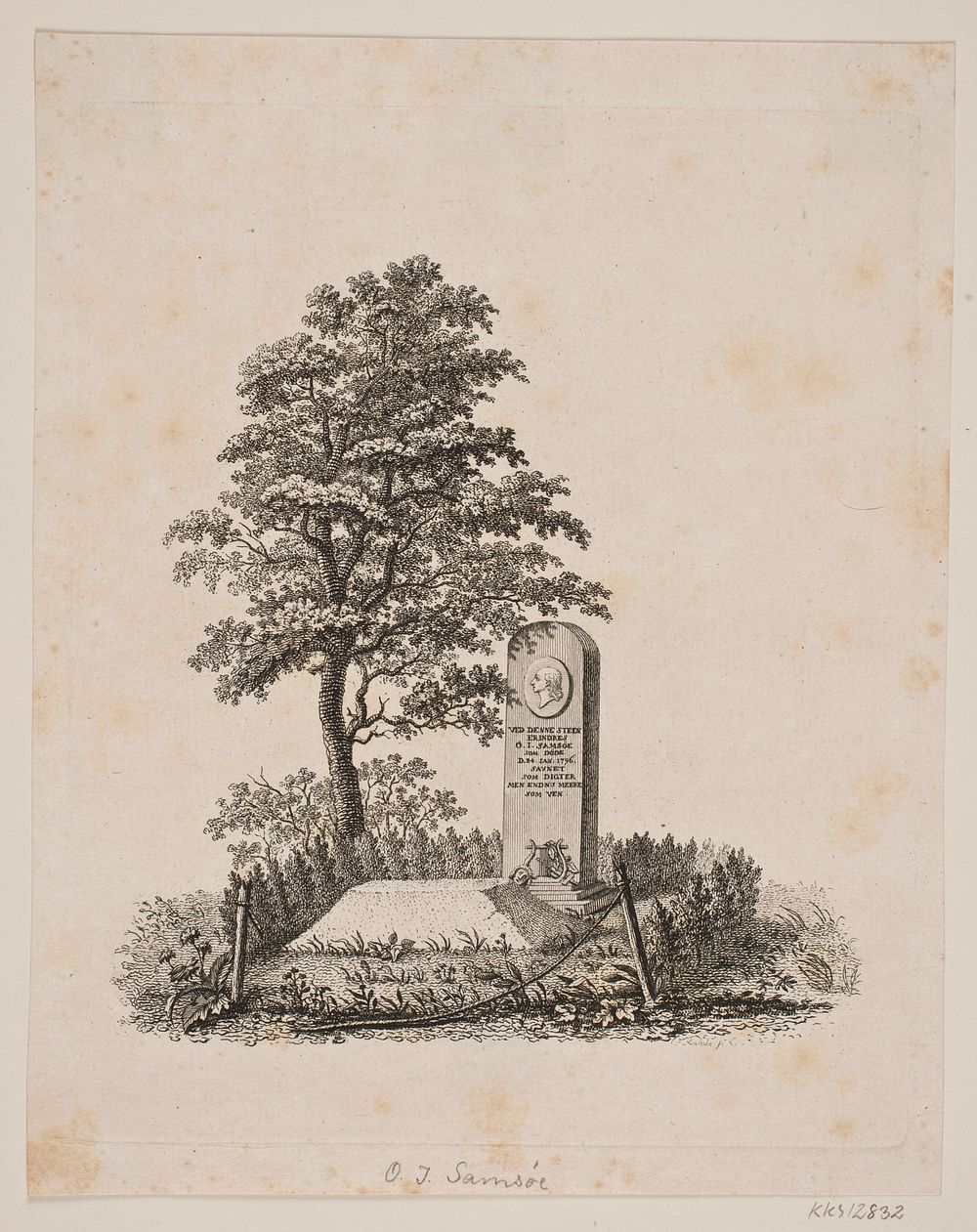 Ole Johan Samsøe's grave memorial by Gerhard Ludvig Lahde