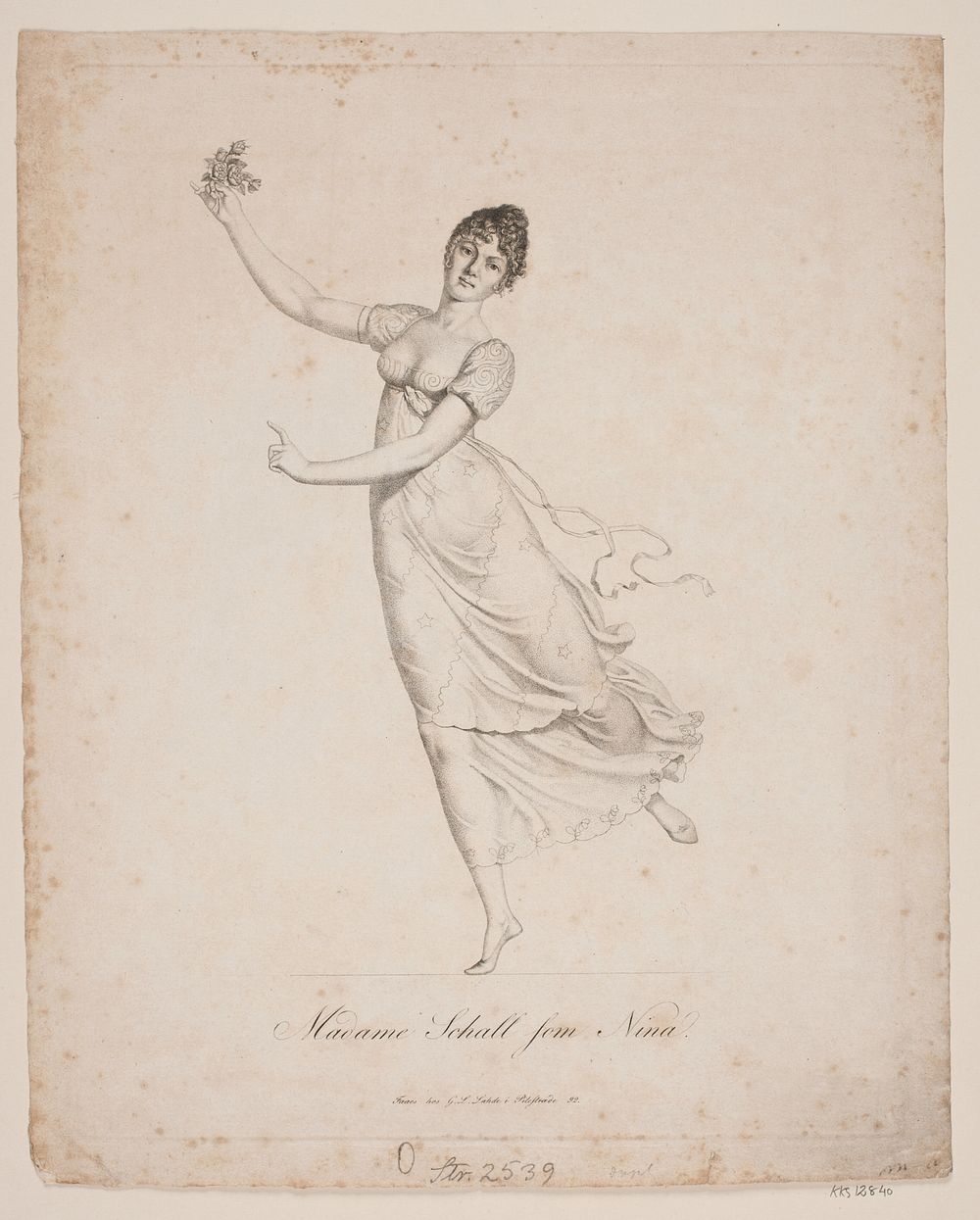 Madame Schall as Nina by Gerhard Ludvig Lahde