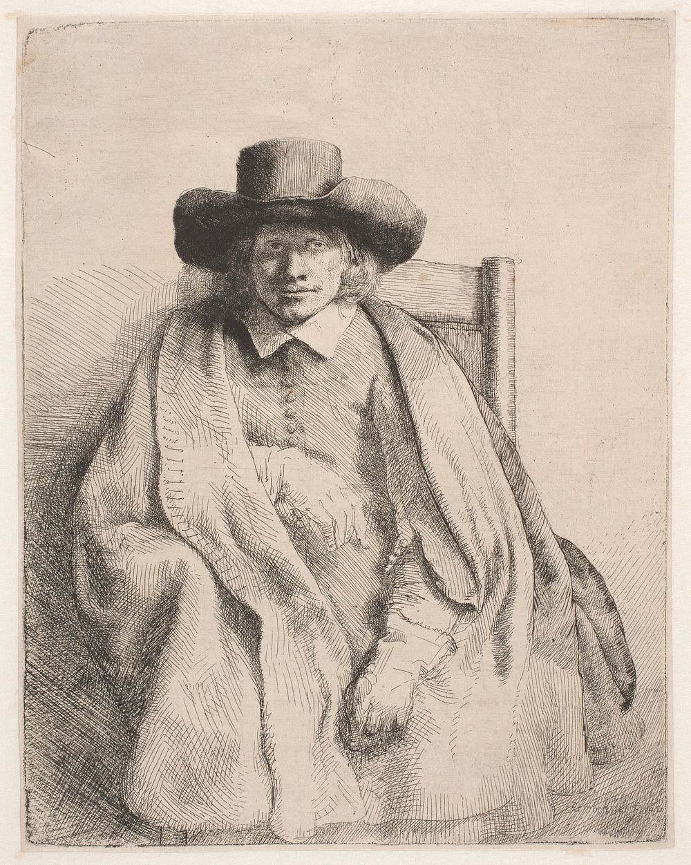 The art dealer and publisher Clement de Jonghe by Rembrandt van Rijn