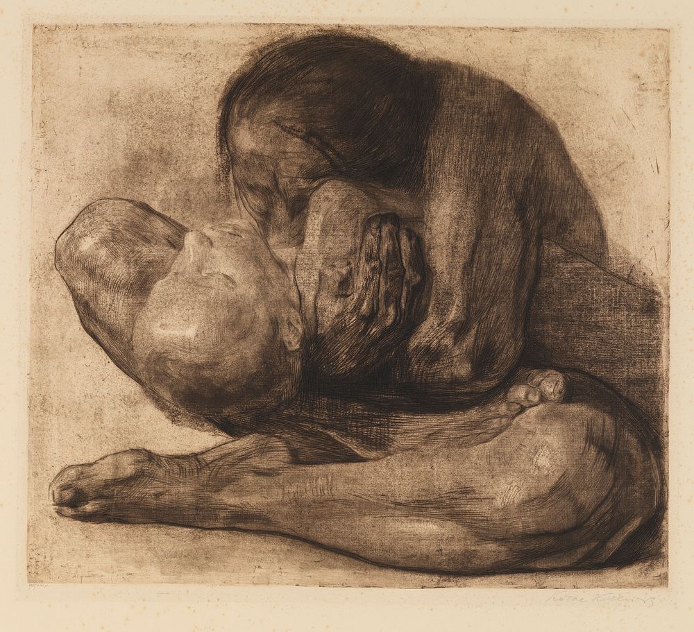 Frau mit totem Kind by Carl Jakob Otto Felsing, K&auml;the Kollwitz