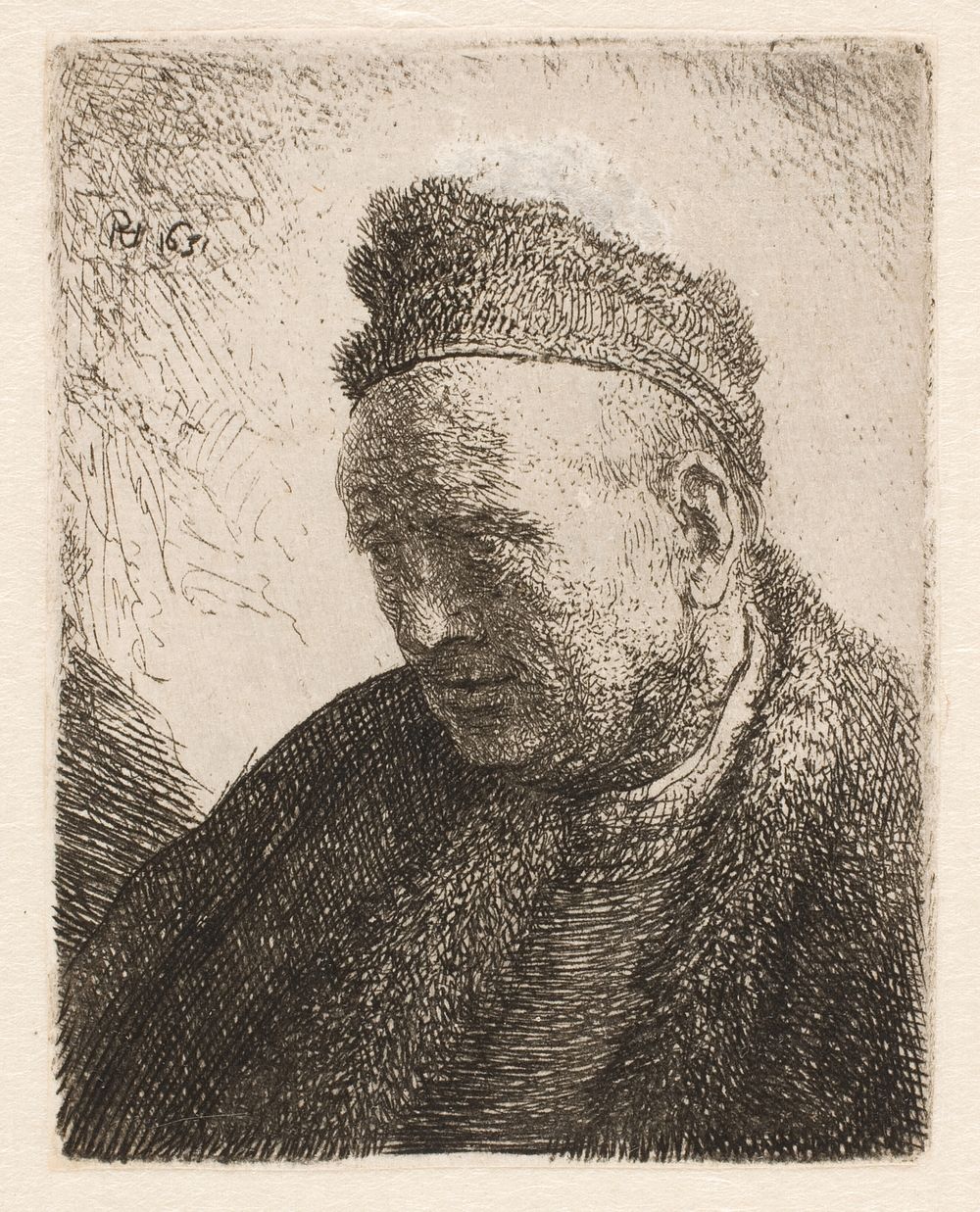Man's head.Rembrandt's father by Rembrandt van Rijn
