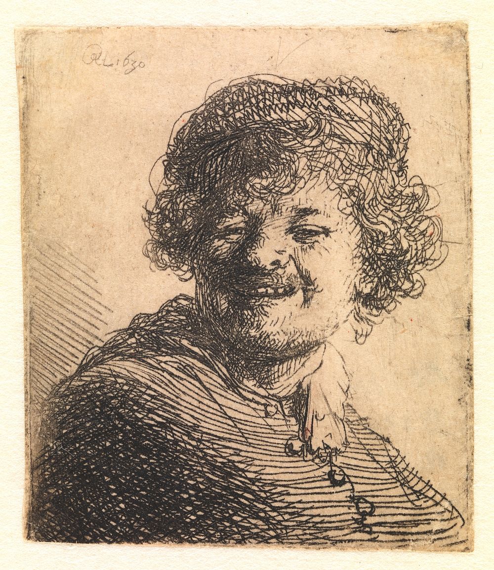 Self portrait, smiling by Rembrandt van Rijn