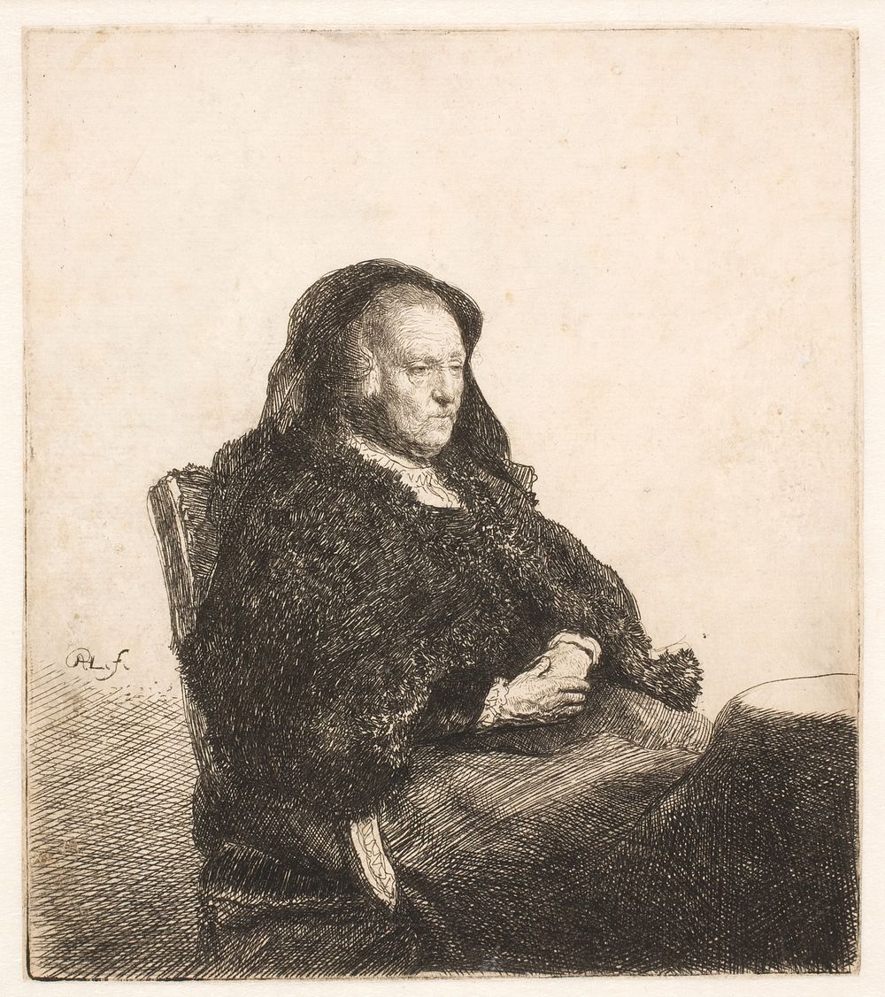 Rembrandt's mother, seated by Rembrandt van Rijn