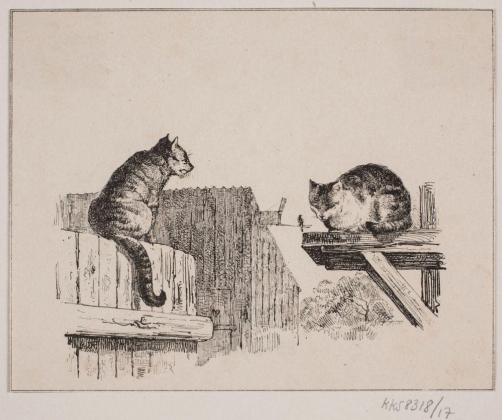 The two cats by Johann Adolf Kittendorf