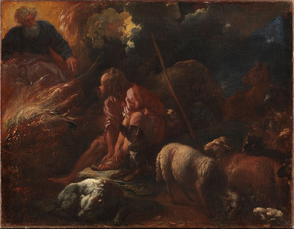 Moses and the burning thornbush by Lieven Mehus