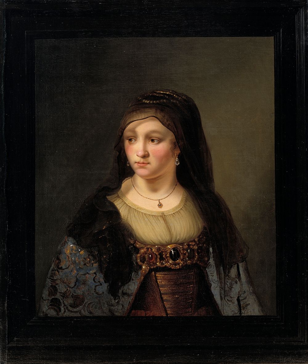 Portrait of a lady with a veil by Rembrandt van Rijn