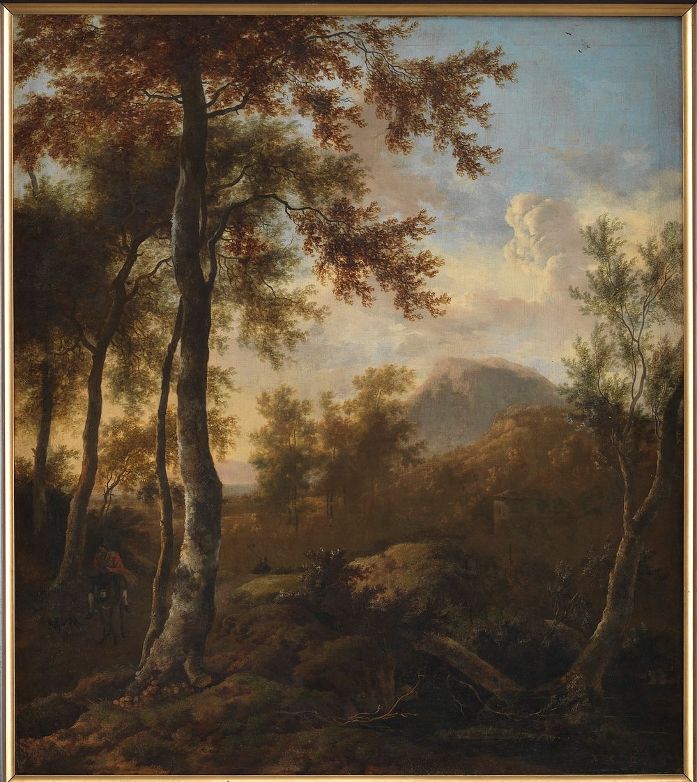 Landscape in a mountain area by Isaac De Moucheron